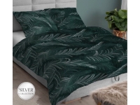 Tkanina bawełna satynowa ZIELONE PAPROCIE - SILVER  - 140g/m²/160cm